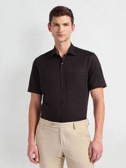 Arrow - Brown Self Design Dobby Formal Shirt