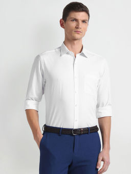 Arrow - White Self Design Dobby Formal Shirt