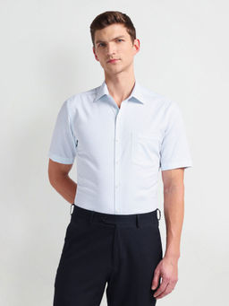 Arrow - Blue Short Sleeve Dobby Formal Shirt