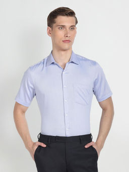 Arrow - Blue Pure Cotton Textured Dobby Formal Shirt