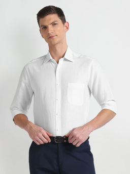 Arrow - White Tailored Fit Linen Formal Shirt