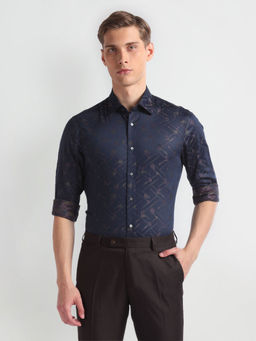 Arrow - Blue Printed Slim Fit Formal Shirt