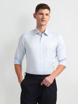 Arrow - Blue Self Design Dobby Formal Shirt