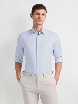 Arrow - Blue Self Design Dobby Formal Shirt