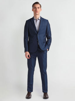Arrow - Blue Solid Dobby Two Piece Suit (Set of 2)