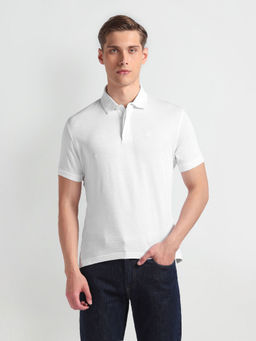 Arrow - White Regular Fit Solid Polo T-Shirt