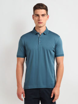 Arrow - Blue Regular Fit Solid Polo T-Shirt