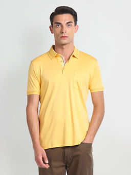 Arrow - Yellow Mercerised Cotton Polo T-Shirt