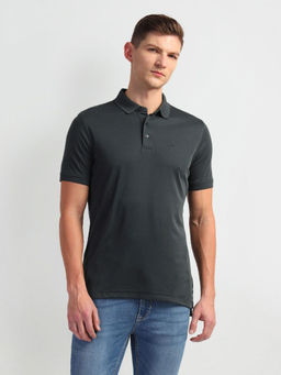 Arrow - Grey Embroidered Logo Solid Polo T-Shirt
