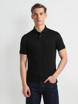 Arrow - Black Patch Pocket Solid Polo T-Shirt