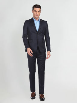 Arrow - Navy Blue Tailored Regular Fit Solid Suit (Set of 2)