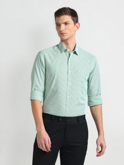 Arrow - Green Manhattan Slim Pure Cotton Formal Shirt