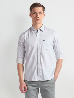 Arrow Sports - Grey Slim Fit Cotton Casual Shirt