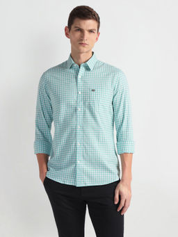 Arrow Sports - Green Manhattan Slim Fit Check Casual Shirt