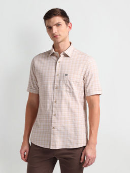 Arrow Sports - Beige Classic Fit Cotton Casual Shirt
