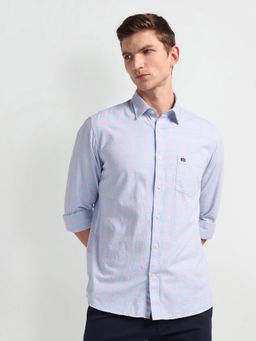 Arrow Sports - Blue Manhattan Slim Fit Cotton Casual Shirt