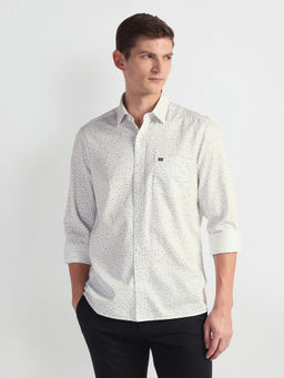 Arrow Sports - Cream Manhattan Slim Fit Twill Casual Shirt