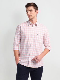 Arrow Sports - Pink Manhattan Slim Fit Linen Casual Shirt