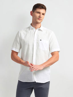 Arrow Sports - White Solid Liberty Classic Fit Casual Shirt