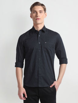 Arrow Sports - Blue Printed Twill Casual Shirt