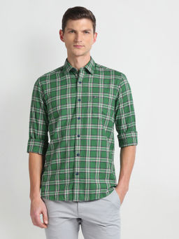 Arrow Sports - Green Pure Cotton Tartan Check Casual Shirt