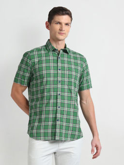 Arrow Sports - Green Pure Cotton Tartan Check Casual Shirt
