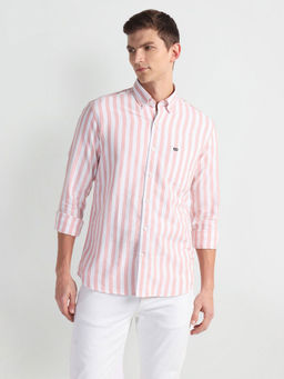 Arrow Sports - Pink Manhattan Slim Fit Oxford Casual Shirt