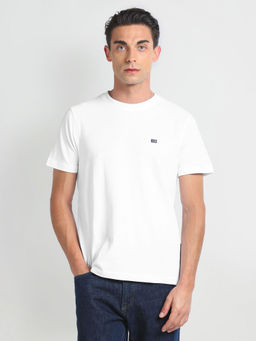 Arrow Sports - White Crew Neck Solid T-Shirt