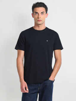 Arrow Sports - Black Crew Neck Solid T-Shirt