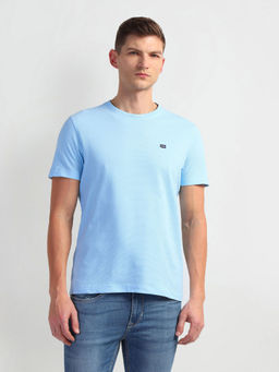 Arrow Sports - Blue Crew Neck Solid T-Shirt