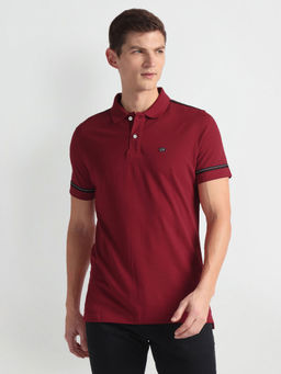 Arrow Sports - Red Solid Logo Polo T-Shirt