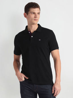 Arrow Sports - Black Solid Logo Polo T-Shirt