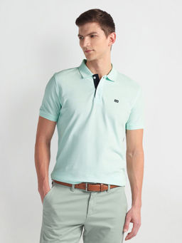 Arrow Sports - Green Solid Regular Fit Polo T-Shirt
