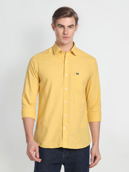 Arrow Sports - Yellow Manhattan Slim Fit Solid Casual Shirt