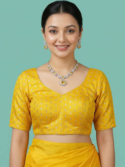 Niraha - Yellow Brocade Designer Blouse