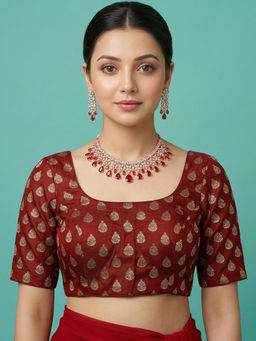 Niraha - Brown Brocade Designer Blouse