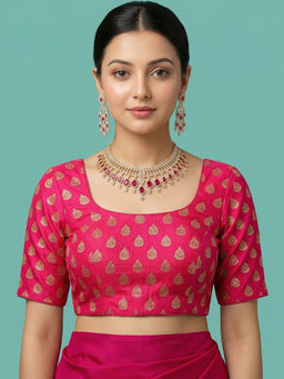 Niraha - Brocade Designer Pink Blouse