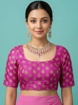 Niraha - Purple Brocade Designer Blouse
