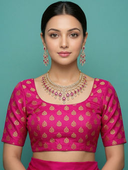 Niraha - Pink Brocade Designer Blouse