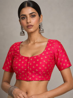 Niraha - Women Pink Readymade Saree Blouse