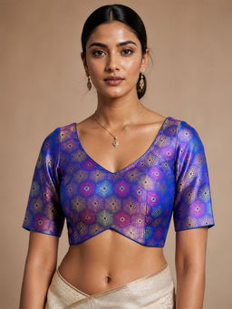 Niraha - Women Blue Readymade Saree Blouse