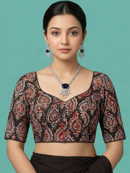 Niraha - Women Readymade Black Saree Blouse