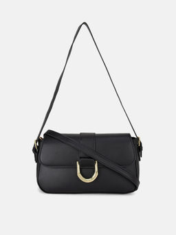 Kazo - Black Solid Sling and Cross Bag