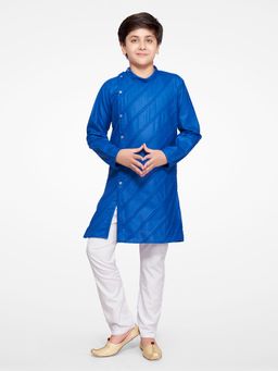Jeetethnics - Boys Blue Kurta Pyjama (Set of 2)