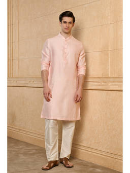 TASVA - Pink Polyviscose Full Sleeves Embroidered Kurta With Pyjama