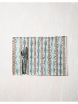 Fabindia - Blue Onita Cotton Hand Block Printed Mat (4 Seater)