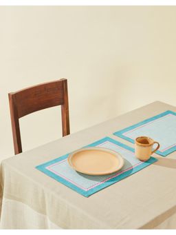 Fabindia - Blue Ramya Cotton Mat Set of 6 (6 Seater)