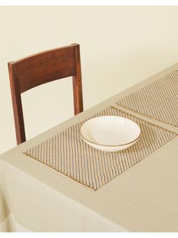 Fabindia - Beige Anaarbagh Cotton Mat Set of 6 (6 Seater)