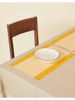 Fabindia - Yellow Kislay Cotton Mat Set of 6 (6 Seater)