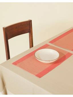 Fabindia - Orange Kislay Cotton Mat Set of 6 (6 Seater)